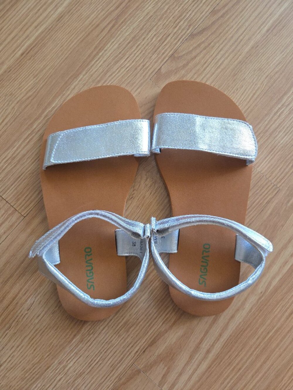 Saguaro Silver Metallic Sandals New